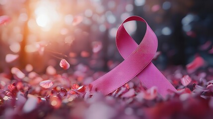 Breast cancer. pink ribbon, breast cancer awareness symbol. the pink cancer tape