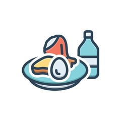 Sticker - Color illustration icon for protein