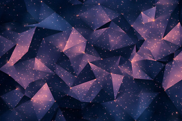 Wall Mural - Abstract geometric background with glowing stars.