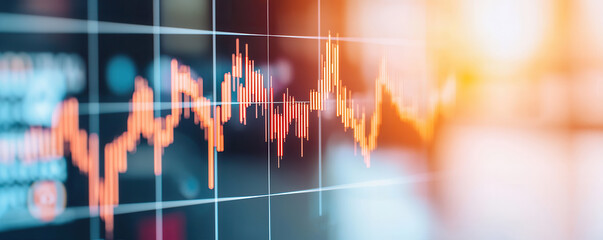 Wall Mural - Stock Market Data Display with Blurred Background.