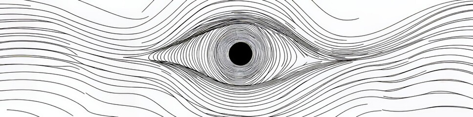 Wall Mural - modern illustration with one continuous line drawing of an eye. isolated eye icon.