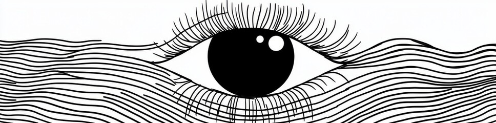 Wall Mural - a continuous line drawing of a human eye as a background for a modern illustration. eye icon isolate