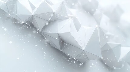Poster - abstract white geometric pattern with bokeh lights