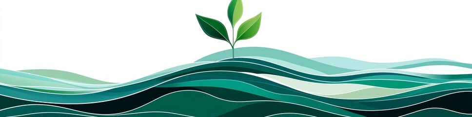 Wall Mural - icon of leaves in continuous line style. illustration in modern style. background in abstract style.