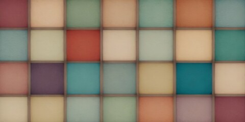 Poster - A colorful pattern of squares with a variety of colors