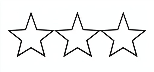 Wall Mural - Drawing of five stars outline in continuous line. Hand-drawn illustration of doodle stars in continuous line.