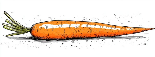 Sticker - Carrot linear icon on one line. Modern illustration. Carrot continuous line icon.