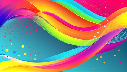 Wall Mural - Vibrant Abstract Background with Wavy Lines and Dots Creating Dynamic Curves and Negative Space