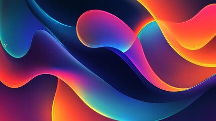 Wall Mural - Vibrant Colorful Abstract Waves Design