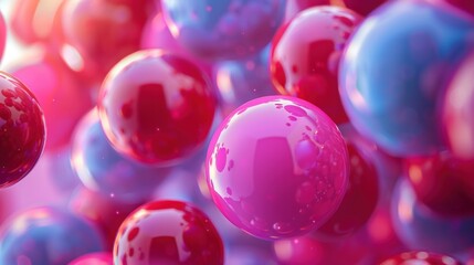 Poster - 3d balls. Abstract background, spheres. - stock photo