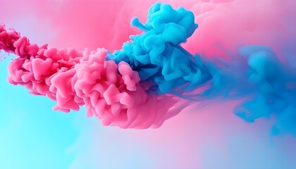 Wall Mural - Vibrant smokey backdrop featuring a central pink and blue object