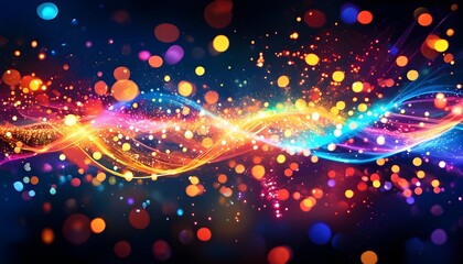 Wall Mural - vibrant explosion of sparkling lights creating a mesmerizing and colorful ambiance