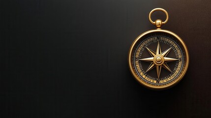 Elegant vintage compass with a classic design, showcasing intricate details and a timeless appeal against a dark background.