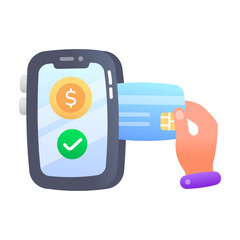 Poster - A flat style icon of card payment 