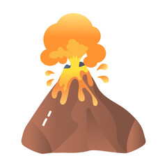 Canvas Print - Volcano eruption icon in flat style 