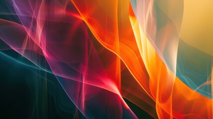 Poster - A vertical shot of abstract layers of light, smooth light art, visual space 