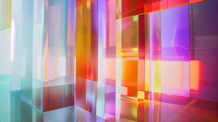 Poster - A vertical shot of abstract layers of light, smooth light art, visual space 