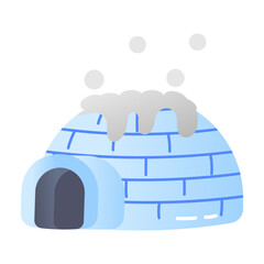 Poster - Igloo house icon in flat style