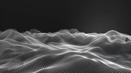 Poster - abstract 3d background. plexus effect. wireframe surface. virtual landscape. stock vector illustrati