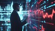 © pkproject - Financial Analyst Monitoring Market Data on Digital Dashboard