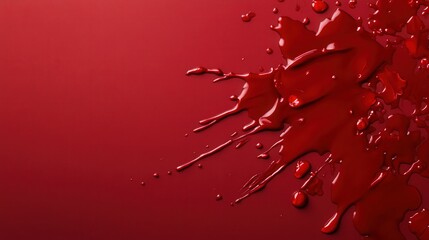 Poster - A dramatic splash of red liquid against a deep red background, evoking emotion and intensity for creative projects.