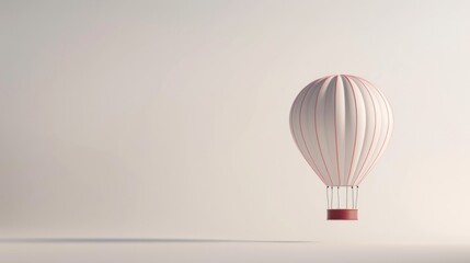 Minimalist 3D Hot Air Balloon in Soft Colors