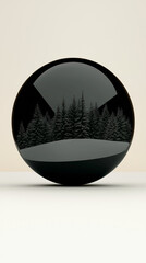 Poster - A black orb with a snowy forest reflected inside.