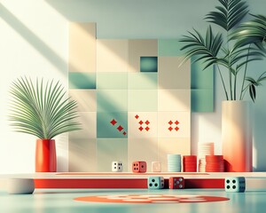 Leinwandbilder - Minimalist gamethemed cover with chips