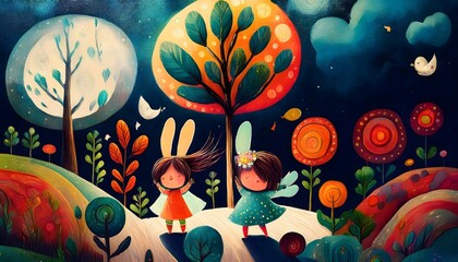 Wall Mural - Bosques de Colores Encantados