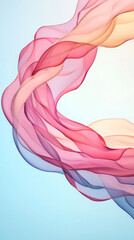 Wall Mural - Abstract image of flowing fabric in pink and yellow.