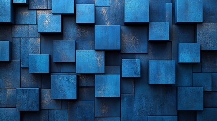 Wall Mural - Geometric blue abstract background with minimal 3D texture, suitable for web design, banners, and modern presentations.