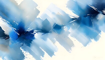 Wall Mural - Serene abstract blue and white watercolor backdrop showcasing delicate brushstrokes for versatile design and branding applications