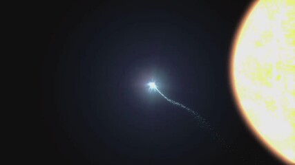 Wall Mural - a comet passing around the sun.