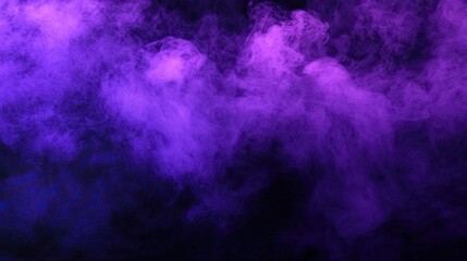 Wall Mural - Smoke Explosion with Purple Glow: Dramatic smoke or fog effect with purple glowing accents, ideal for spooky or Halloween-themed backgrounds.