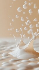 Poster - Milk splash with bubbles