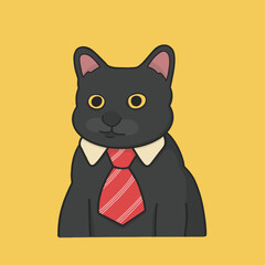 Manager Cat Meme Sticker Cute Illustration