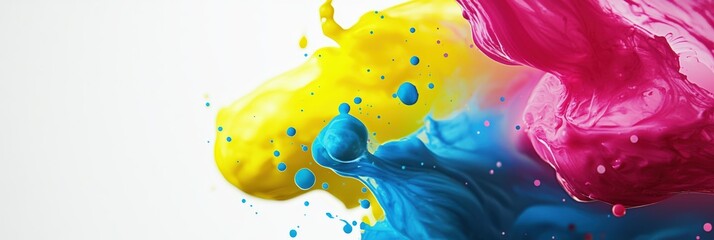 Wall Mural - Cyan, magenta, yellow splash