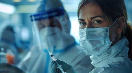 Poster - Vaccination during pandemic. Generative AI.