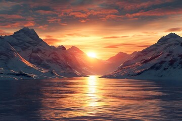 sunset over the mountains