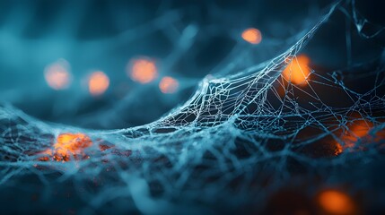 Intricate 3D Cobweb in Haunting Halloween Atmosphere