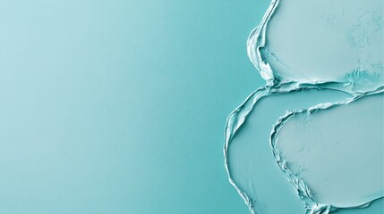 Poster - This artwork features a tranquil abstract composition with soft shapes and flowing lines on a solid turquoise background, inviting a sense of calm and creativity