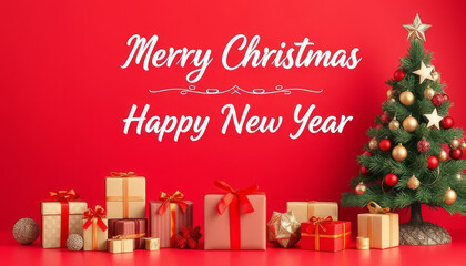 Wall Mural - Merry Christmas happy new year