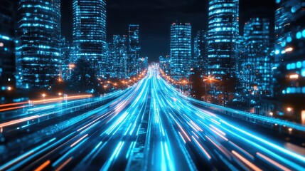 City Night Light Trails