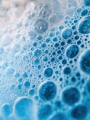 Wall Mural - Close-up of blue soap bubbles