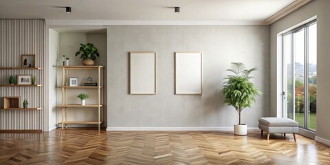 Poster - Empty home interior wall mock up render perfect for showcasing artwork or designs