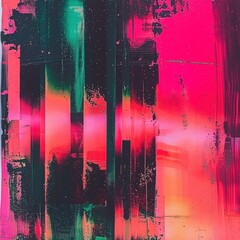 Wall Mural - Abstract pink and green art