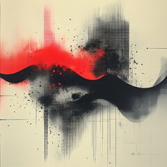 Poster - Red and Black Abstract