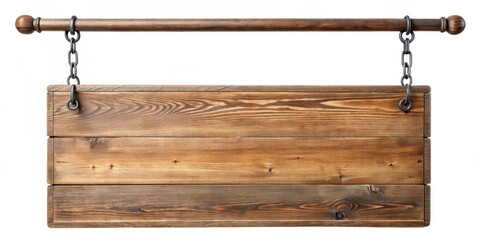 Aufkleber - Brown wooden hanging signpost with space for custom messages, perfect for billboards and outdoor signage