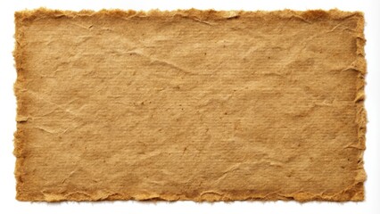 Aufkleber - Brown paper texture square with natural fibers and rough edges for rustic and vintage designs