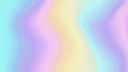 Poster - Pastel colored colorful holographic blurred grainy background. Abstract multi-colored iridescent textured background with noise in 4k resolution. Copy space.